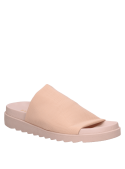 Sandalia rosada de mujer Zappa G398 con diseño textil contemporáneo y taco plano de 4,5 cm.