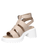 Sandalia chunky nude de cuero, plataforma y hebillas, perfecta para un look relajado.