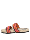 Sandalia multicolor de mujer, diseño bohemio con tiras, suela tipo yute, ideal para ocasiones informales.