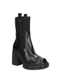 Bota de cuero negro para mujer, combina estética y funcionalidad, adecuada para múltiples ocasiones casuales.