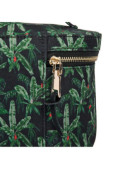 Estuche de cosméticos verde, estilo casual, ideal para llevar en el bolso y organizar maquillaje.