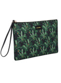 Estuche verde casual confeccionado en poliéster reciclado, resistente y duradero.