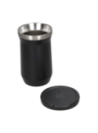 Mate negro unisex de acero inoxidable, estilo outdoor, ideal para disfrutar bebidas calientes o frías.