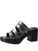 Sandalia de mujer en cuero plateado, elegante y cómoda, perfecta para el verano.