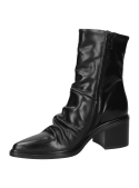 Botín negro de cuero para mujer, estilo casual, con diseño elegante y contemporáneo, ideal para ocasiones sofisticadas.