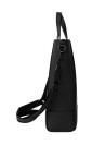 Bolso casual negro con cierre superior en nylon, detalles en PU, versátil para looks urbanos.
