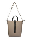 Bolso tote taupe con tres bolsillos organizadores y cierre para uso diario.