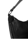 Tote bag negro de PU graneado con textura similar al cuero, ideal para un look casual chic.