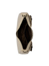 Bandolera blanca casual para mujer, con correa ajustable de PU y hebilla metálica moderna.