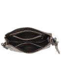 Bandolera mujer oro estilo casual con textura serpiente en poliuretano, correa ajustable.
