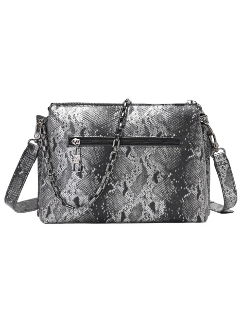 Bandolera casual con tres bolsillos, ideal para organizar objetos pequeños y valiosos.