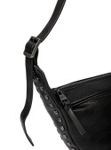 Bandolera negra casual de mujer en PU con textura suave y diseño moderno.
