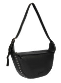 Bolso de mujer negro, correa no extraíble, funcional con bolsillo con cierre.