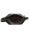 Tote bag negro casual de PU para mujer con patrón geométrico sofisticado.