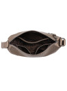 Cartera de mujer color oro en PU con textura cuadriculada y correa ajustable para estilo casual.