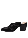 Zapato de cuero negro con forro de microfibra y estilo vaquero para looks formales y semi-casuales.