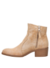 Botín casual de cuero en beige para mujer, con taco bloque de 5 cm y forro en PU.