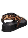 Versátil sandalia animal print de cuero con forro PU, ideal para días cálidos y outfit casual.