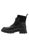 Botín urbano negro de mujer, taco plano de 5.5 cm, ideal para actividades diarias.