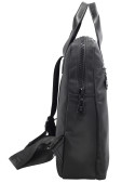 mochila de PU engomado negra ideal para actividades laborales