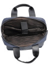 Mocha azul casual mujer con detalles negros, ideal para actividades diarias.