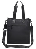 Tote negra de mujer, estilo casual, perfecta para llevar al trabajo o la universidad.