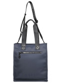Tote azul de PU engomado para mujer, con correa ajustable, ideal para el día a día.