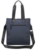 Tote bag azul para mujer, elegante y suave, perfecta para actividades diarias.