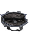 Bolso tote casual azul para mujer, con bolsillos para organización de esenciales.