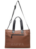 Bolso tote de PU engomado camel para mujer, con compartimento acolchado para notebooks.