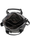 mochila gris mujer casual nylon con compartimiento acolchado