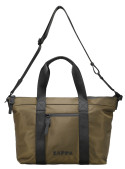 Bolso tote de mujer en verde, con detalles metálicos y un acabado moderno, combina seguridad y elegancia.