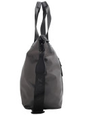 Tote bag gris de mujer, diseño casual, perfecto para actividades diarias, confeccionado en nylon resistente.