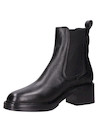 Botín negro de cuero para mujer, estilo casual, ideal para actividades diarias.