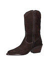 Bota vaquera marrón para mujer, estilo audaz, ideal para ocasiones casuales.