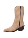 Bota mujer taupe de cuero estilo vaquero, ideal para looks bohemios y casuales.