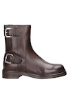 Botín de cuero marrón femenino, estilo urbano, perfecto para ocasiones casuales y elegantes.