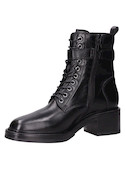 Botines de cuero negro para mujer, estilo urbano, ideales para ocasiones modernas.