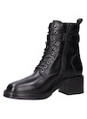 Botines de cuero negro para mujer, estilo urbano, ideales para ocasiones modernas.