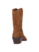 Calzado de mujer en color camel, diseño vaquero, perfecto para eventos informales.