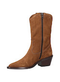 Botas de cuero camel para mujer, estilo vaquero, ideales para ocasiones casuales.