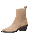 Botín taupe de cuero para mujer, estilo vaquero, ideal para looks urbanos.
