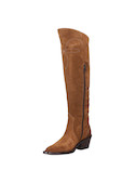 Botas de cuero camel con punta puntiaguda, estilo moderno, aptas para el uso diario.