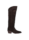 Botas vaqueras marrones, tacón bloque de 6 cm, perfectas para un impacto visual.