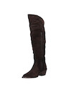 Botas de cuero marrón para mujer, con puntera puntiaguda, ideales para un look audaz.