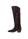 Botas altas de cuero marrón para mujer, estilo vaquero, ideales para ocasiones casuales.