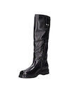 Botas de caña alta negras, diseño moderno, perfectas para combinar con vestidos midi.