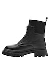 Botín negro de cuero para mujer, elegante y cómodo, perfecto para un look audaz y moderno.