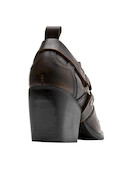 Zapato de mujer estilo vaquero en cuero MORO con taco bloque de 6.5 cm.