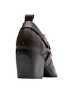 Zapato de mujer estilo vaquero en cuero MORO con taco bloque de 6.5 cm.